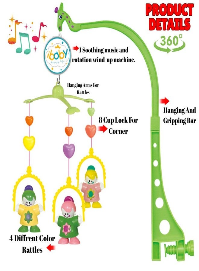 Mallexo ألعاب خشخيشة موسيقية من ماليكسو للأطفال حديثي الولادة من عمر 0 إلى 6 أشهر | لعبة معلقة على شكل مهد تعمل بالمفتاح | موسيقى هادئة للأطفال الرضع | ألعاب للأطفال، هدايا عيد ميلاد للأولاد والبنات (موبايل سرير) - Image 4